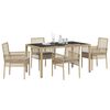 vidaXL Conjunto de Comedor de Jard&iacute;n 5 pcs Beige rat&aacute;n sint&eacute;tico