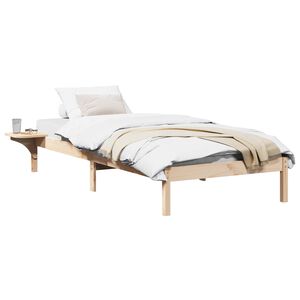 vidaXL Estructura de cama Natural 75 x 190 cm Madera de pino macizo