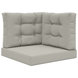 vidaXL Coj&iacute;n para sof&aacute; de exterior 3 pcs Gris Poli&eacute;ster