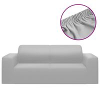 vidaXL Funda elástica para sillón de 2 plazas poliéster jersey gris