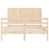 vidaXL Estructura de cama con cabecero madera maciza 140x190 cm