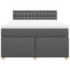 vidaXL Cama box spring con colch&oacute;n tela gris oscuro 140x190 cm