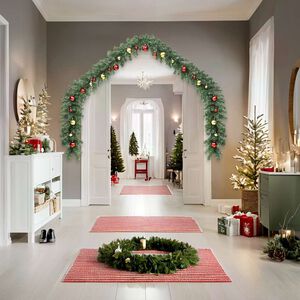 vidaXL Guirnalda de Navidad decorada con bolas y luces LED 10 m