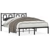 vidaXL Estructura cama sin colch&oacute;n con cabecero metal negro 135x190 cm