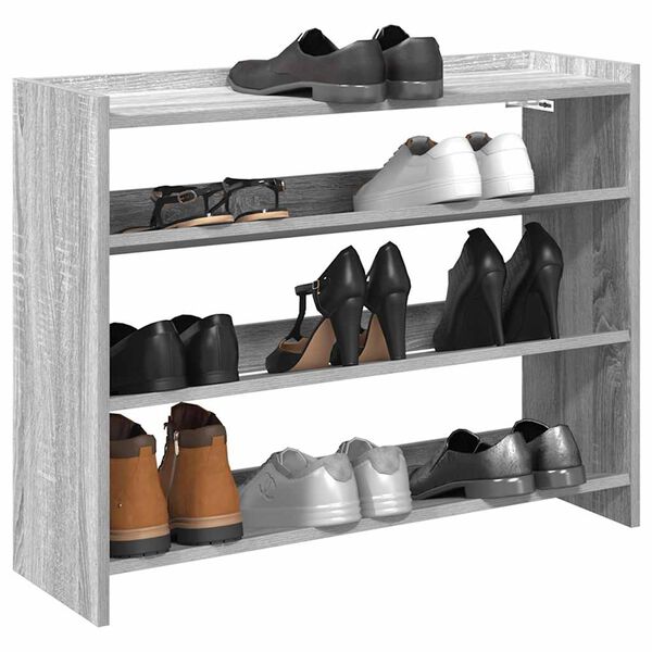 vidaXL Mueble zapatero madera contrachapada gris sonoma 80x25x62 cm