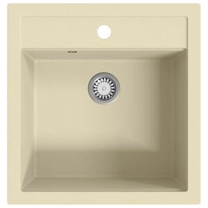 vidaXL Fregadero de cocina de granito con un seno beige