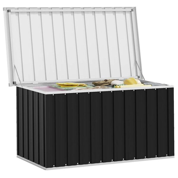 vidaXL Caja de almacenaje para jard&iacute;n gris antracita 129x67x65 cm