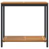 vidaXL Mesa de Exterior con estante Natural y negro 80 x 35 x 75 cm