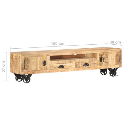 vidaXL Mueble de TV de madera maciza de mango 150x30x37 cm