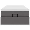 vidaXL Estructura cama otomana colch&oacute;n cuero sint&eacute;tico gris 90x190 cm