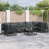 vidaXL Conjunto de sof&aacute;s de jard&iacute;n con coj&iacute;n 8 pcs Negro Aluminio