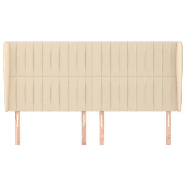 vidaXL Cabecero con orejas de tela color crema 183x23x118/128 cm