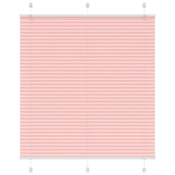 vidaXL Estor Plisado rosa 115x100 cm Tela Ancho 114,4 cm Poliéster