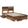 vidaXL Estructura de cama con cabecera Madera vieja 120 x 190 cm