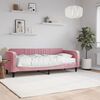 vidaXL Sof&aacute; cama con colch&oacute;n terciopelo rosa 80x200 cm