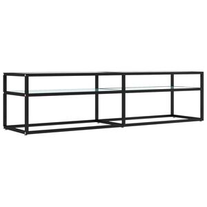 vidaXL Mueble de TV vidrio templado color m&aacute;rmol blanco 160x40x40,5 cm