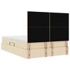 vidaXL Cama con almacenamiento y LED Crema 140 x 200 cm Poli&eacute;ster