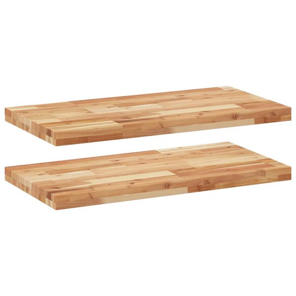 vidaXL Estante flotante 2 uds madera acacia acabado aceite 100x40x4 cm