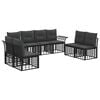 vidaXL Conjunto de sof&aacute;s de exterior 8 uds. Negro y Gris oscuro