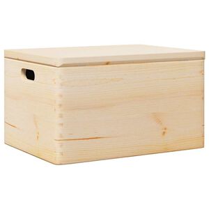 vidaXL Caja de madera con tapa y asas madera maciza pino 40x30x23 cm