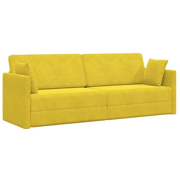 vidaXL Sof&aacute;-cama de piso 200cm Amarillo Terciopelo