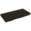 vidaXL Encimera ba&ntilde;o madera maciza tratada marr&oacute;n oscuro 80x40x(2-6)cm