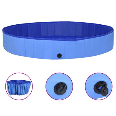vidaXL Piscina para perros plegable PVC azul 300x40 cm