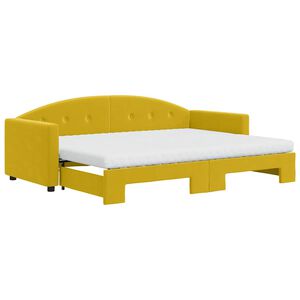vidaXL Sof&aacute; cama nido con cajones terciopelo amarillo 80x200 cm