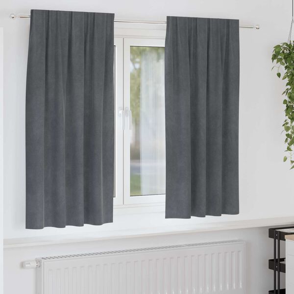 vidaXL Cortinas opacas 2 pcs Gris Claro 140 x 175 cm Terciopelo