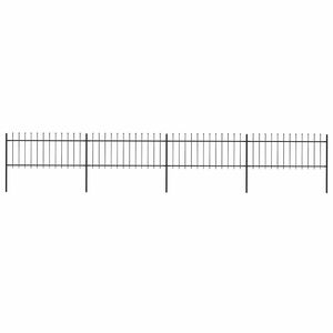 vidaXL Valla de jard&iacute;n con punta de lanza de acero 671x80 cm negra