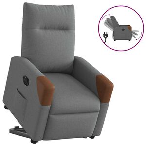 vidaXL Sill&oacute;n el&eacute;ctrico reclinable elevable de tela gris oscuro