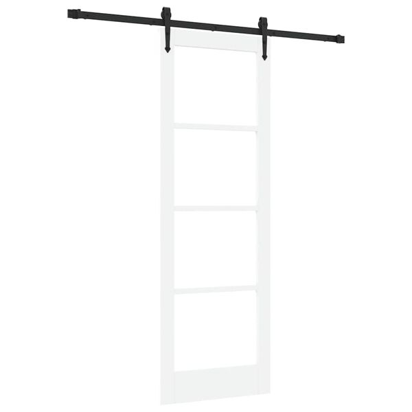 vidaXL Puerta Corredera 73,5 x 211 cm Madera de pino maciza y vidrio