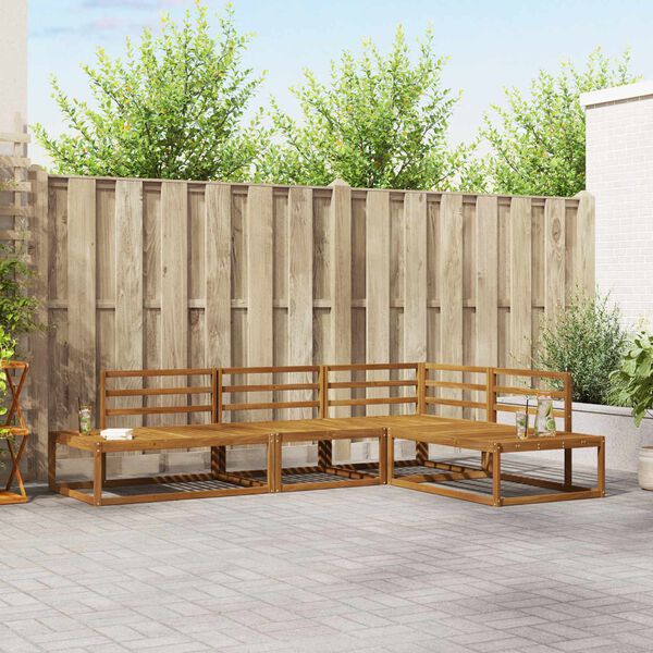 vidaXL Conjunto de sof&aacute;s de exterior 4 Pieza Natural