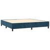 vidaXL Cama box spring con colch&oacute;n terciopelo azul oscuro 200x200 cm
