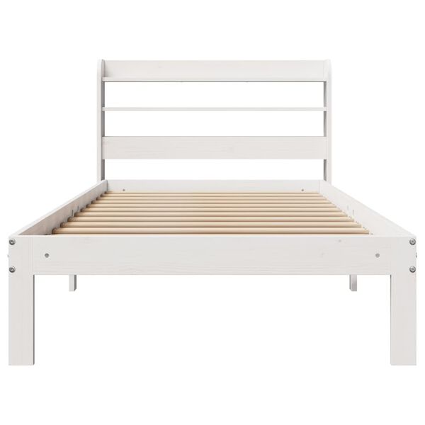 vidaXL Estructura de cama con cabecero sin colch&oacute;n blanco 90x190 cm