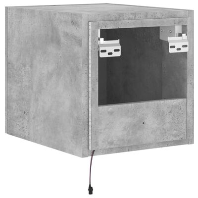 vidaXL Mueble de TV de pared con luces LED gris hormigón 30,5x35x30 cm