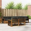 vidaXL Conjunto de sof&aacute;s de exterior 7 pcs Natural y Antracita