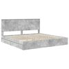 vidaXL Cama con almacenamiento con cabecera Gris Concreto 200 x 200 cm