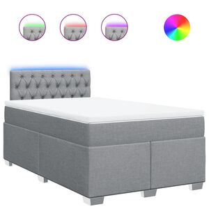 vidaXL Cama box spring con colch&oacute;n tela gris claro 120x190 cm