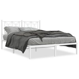 vidaXL Estructura cama sin colch&oacute;n con cabecero metal blanco 140x200cm