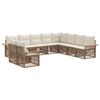 vidaXL Conjunto de sof&aacute;s de jard&iacute;n 10 uds. Beige rat&aacute;n sint&eacute;tico