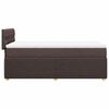 vidaXL Cama box spring con colch&oacute;n tela marr&oacute;n oscuro 90x190 cm