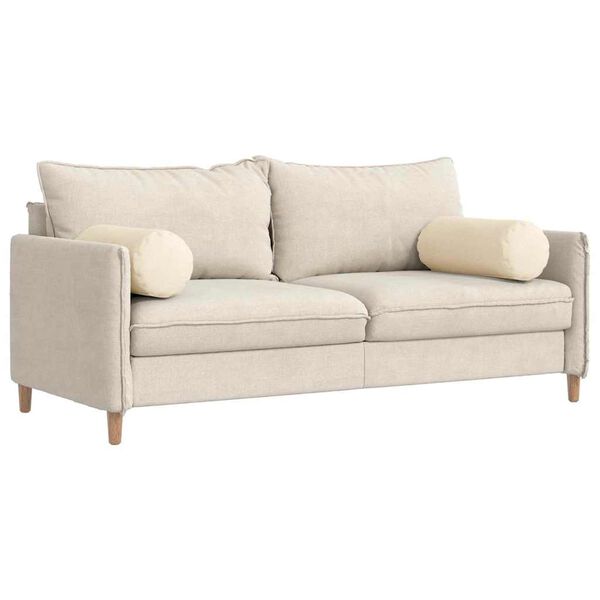 vidaXL Cojines Bolster 2 pcs Crema Ø 25 x 70 cm Tela de pana