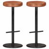 vidaXL Taburetes de barra de cocina 2 uds cuero aut&eacute;ntico marr&oacute;n