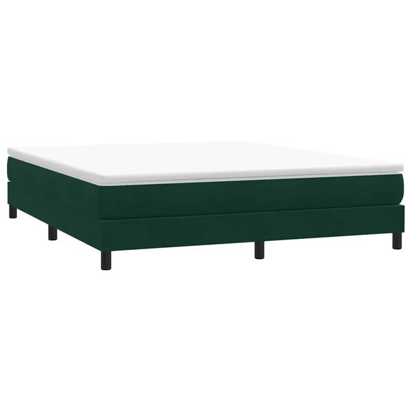 vidaXL Cama box spring sin colch&oacute;n terciopelo verde oscuro 180x210 cm