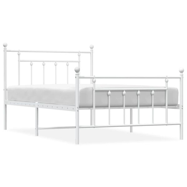 vidaXL Estructura cama sin colchón con estribo metal blanco 100x200 cm