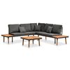 vidaXL Set de muebles de jard&iacute;n 4 piezas con cojines madera de acacia