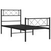vidaXL Estructura cama sin colch&oacute;n con estribo metal negro 75x190 cm
