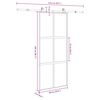 vidaXL Puerta corredera set herrajes vidrio templado aluminio 90x205cm