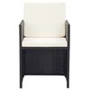 vidaXL Set comedor de jardín 15 piezas y cojines ratán sintético negro